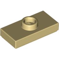 Plate Special 1 x 2 with 1 Stud with Groove (Jumper) (Tan)