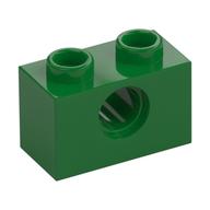 Technic Brick 1 x 2 [1 Pin Hole] (Green)