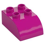 Duplo Brick 2 x 3 with Curved Top (Magenta)