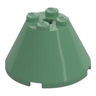 Cone 4 x 4 x 2, Axle Hole [Plain] (Sand Green)
