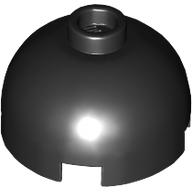 Brick Round 2 x 2 Dome Top, Blocked Open Stud, Bottom Axle Holder (Black)