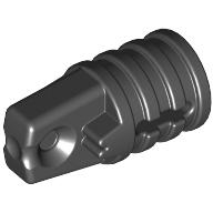 Hinge Cylinder 1 x 2 Locking with 1 Finger and Axle Hole On Ends (Black)