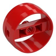 Technic Cylinder 4 x 4 with Pin Holes and Centre Bar, Closed Sides on Bar (Red)