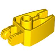 Hinge 1 x 3 Locking with 2 Fingers and Claw End, 9 Teeth (Yellow)