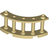 Fence Spindled 4 x 4 x 2 Quarter Round with 2 Studs (Tan)