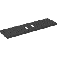 Vehicle Base, Train 6 x 24 with Two 1 x 2 Cutouts and 3 Round Holes Each End (Black)