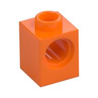Technic Brick 1 x 1 with Pin Hole (Orange)