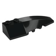 Brick Wedged, Curved 6 x 2 Right, Inner Ridges (Black)