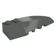 Brick Wedged, Curved 6 x 2 Right, Inner Ridges (Dark Gray)
