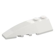Brick Wedged, Curved 6 x 2 Left, Inner Ridges (White)