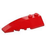 Brick Wedged, Curved 6 x 2 Left, Inner Ridges (Red)