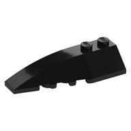 Brick Wedged, Curved 6 x 2 Left, Inner Ridges (Black)