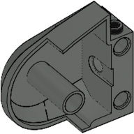 Animal / Creature Body Part, Dinosaur Body Quarter with Pin Holes (Dark Gray)