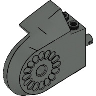 Animal / Creature Body Part, Dinosaur Body Quarter with Pins [Plain] (Dark Gray)