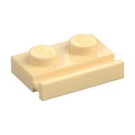 Plate Special 1 x 2 with Door Rail (Tan)
