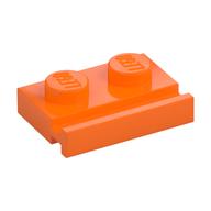 Plate Special 1 x 2 with Door Rail (Orange)