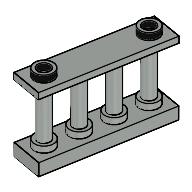 Fence Spindled 1 x 4 x 2 [2 Top Studs] (Light Gray)