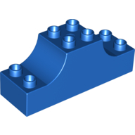 Duplo Brick 2 x 6 x 2 with Curved Ends (Blue)