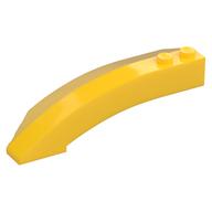 Brick Wedged, Curved 8 x 3 x 2 Open Right (Yellow)