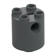Brick Round 2 x 2 x 2 Robot Body, Axle Holder '+' Orientation (Dark Bluish Gray)