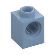 Technic Brick 1 x 1 with Pin Hole (Sand Blue)