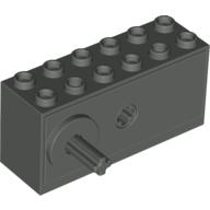 Windup Motor 2 x 6 x 2 1/3 with Raised Shaft Base - Long Axle (Dark Gray)