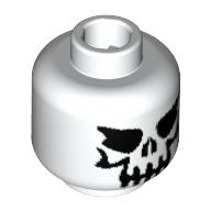 Minifig Head Skeleton, Evil Skull Print (White)