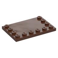 Plate Special 4 x 6, Studs on 3 Edges (Brown)