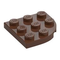 Plate Round Corner 3 x 3 (Brown)