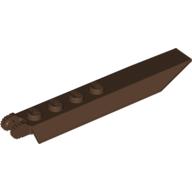 Hinge Plate 1 x 8 Locking with Angled Side Extensions, Rounded Plate Underside, 9 Teeth (Brown)