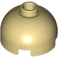 Brick Round 2 x 2 Dome Top, Blocked Open Stud, Bottom Axle Holder (Tan)