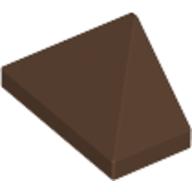 Brick Sloped 45° 2 x 1 Triple with Ovoid Bottom Pin (Brown)