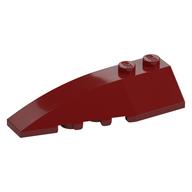 Brick Wedged, Curved 6 x 2 Left, Inner Ridges (Dark Red)