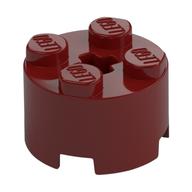 Brick Round 2 x 2 with Axle Hole (Dark Red)