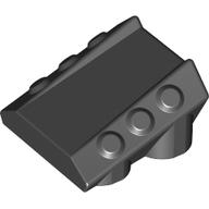 Brick Sloped 2 x 2 No Studs, with 3 Side Pistons Raised Edges (Black)