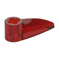 Technic Tooth 1 x 3 with Axle Hole [Rounded Underside] (Trans-Red)