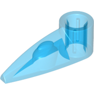 Technic Tooth 1 x 3 with Axle Hole [Rounded Underside] (Trans-Dark Blue)