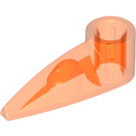 Technic Tooth 1 x 3 with Axle Hole [Rounded Underside] (Trans-Neon Orange)