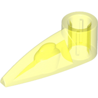 Technic Tooth 1 x 3 with Axle Hole [Rounded Underside] (Trans-Neon Green)