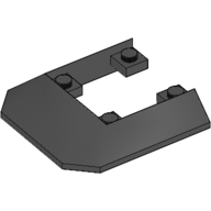 Brick Wedged, Sloped 45° 6 x 6 Double / 33° [Train Roof End] (Black)
