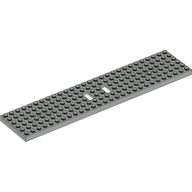 Vehicle Base, Train 6 x 28 with Two 1 x 2 Openings [3 Round Holes Each End] (Light Gray)