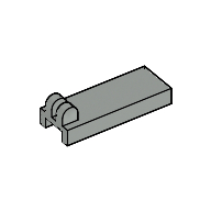Hinge Tile 1 x 2 1/2 with 2 Fingers on Top (Light Gray)