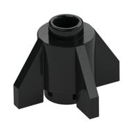 Brick Round 1 x 1 with Fins, Open Stud (Black)