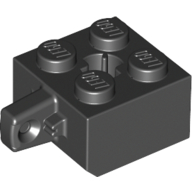 Hinge Brick 2 x 2 Locking with 1 Finger Vertical and Axle Hole [X Opening] (Black)