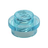 Plate Round 1 x 1 with Solid Stud (Trans-Light Blue)