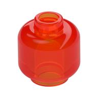 Minifig Head [Plain] [Hollow Stud] (Trans-Neon Orange)