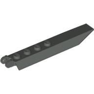 Hinge Plate 1 x 8 Locking with Angled Side Extensions, Rounded Plate Underside, 9 Teeth (Dark Gray)