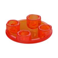 Plate Round 2 x 2 with Rounded Bottom [Boat Stud] (Trans-Neon Orange)