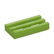 Tile Special 1 x 2 Grille with Bottom Groove (Lime)