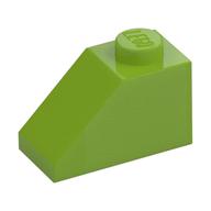 Brick Sloped 45° 2 x 1 with Bottom Pin (Lime)